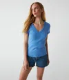 Michael Stars Nikki V-neck Tee In Salt Water