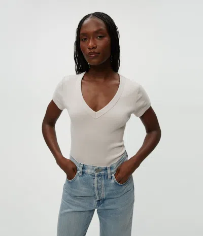 Michael Stars Nikki V-neck Tee In Cement