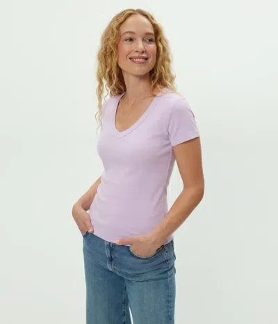Michael Stars Nikki V-neck Tee In Pink