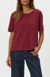 Michael Stars Nina Cotton T-shirt In Burgundy