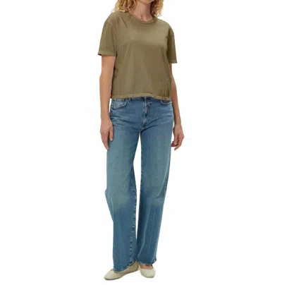 Michael Stars Nina Crewneck Short Sleeve Tee In Caper In Green