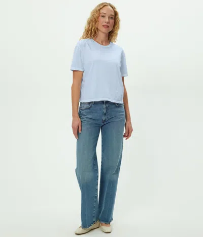 Michael Stars Nina Crewneck Tee In Blue