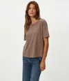 Michael Stars Nina Crewneck Tee In Brown