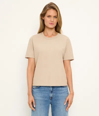 Michael Stars Tilda Oversize Cotton Crewneck T-shirt In Brown