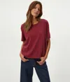 Michael Stars Nina Crewneck Tee In Burgundy