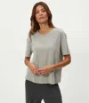 Michael Stars Nina Crewneck Tee In Gray