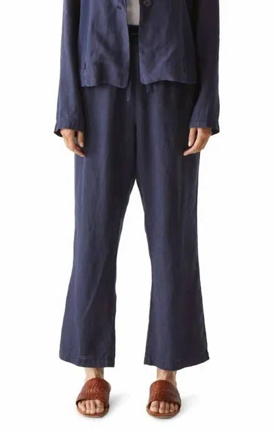 Michael Stars Nolan Linen Drawstring Pants In Nocturnal In Blue
