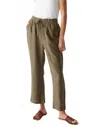 Michael Stars Nolan Pull On Linen Pants In Camo In Brown