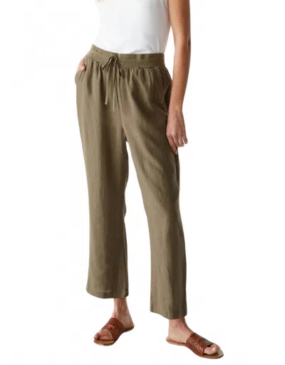 Michael Stars Nolan Pull On Linen Pants In Camo In Brown