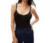 Michael Stars Nomi Metallic Sweater Camisole In Black