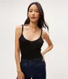 Michael Stars Nomi Metallic Sweater Camisole In Black