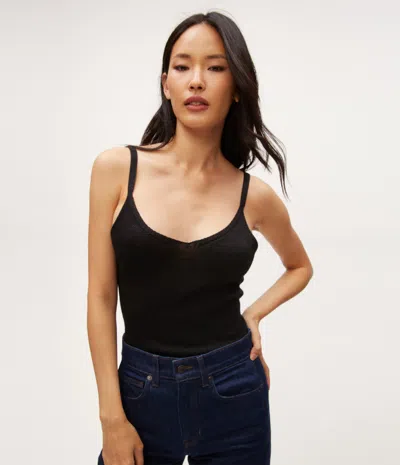 Michael Stars Nomi Metallic Sweater Camisole In Black
