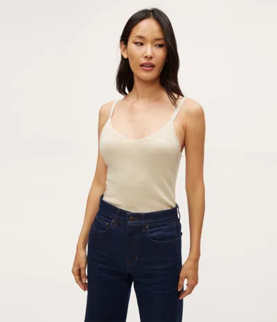 Michael Stars Nomi Metallic Sweater Camisole In Champagne