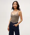 Michael Stars Nomi Metallic Sweater Camisole In Pewter