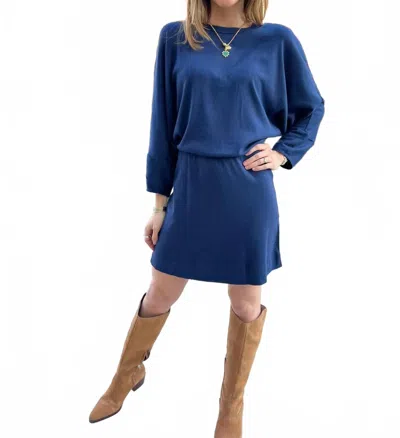 Michael Stars Nora Sweatshirt Mini Dress In Navy In Blue