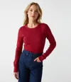 Michael Stars Juliet Thermal Tee In Carmine In Carmine