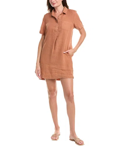 Michael Stars Ola Linen Utility Dress In Orange