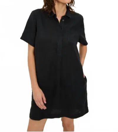 Michael Stars Ola Linen Utility Dress In Black