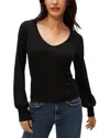 Michael Stars Olivia Balloon Sleeve Top In Black