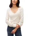Michael Stars Olivia Balloon Sleeve Top In Chalk