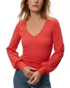 Michael Stars Olivia Balloon Sleeve Top In Cherry