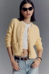 Michael Stars Opaline Crew-neck Cardigan Sweater In Yellow