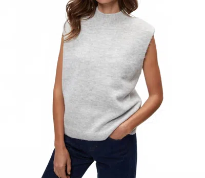 MICHAEL STARS OPIE MOCK NECK SWEATER VEST IN GREY