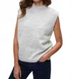 Michael Stars Opie Mock Neck Sweater Vest In Heather Grey In Gray