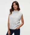 Michael Stars Opie Mock Neck Sweater Vest In Grey In Heather Grey
