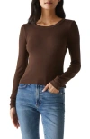 Michael Stars Orion Crop Long Sleeve T-shirt In Brown