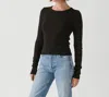 Michael Stars Orion Long Sleeve Crewneck Tee In Black