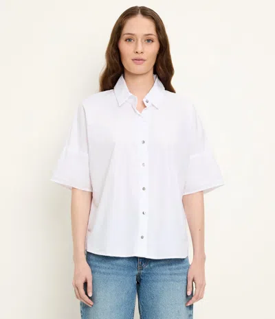 Michael Stars Otis Button Down Shirt In White