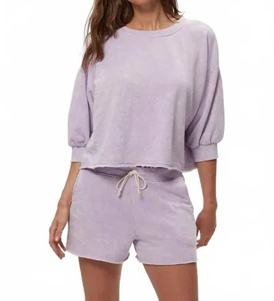 Michael Stars Otto Sweatshort In Whimsy In Purple