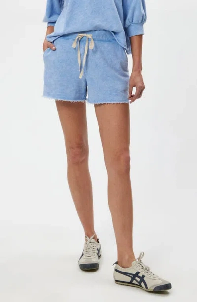 Michael Stars Otto Tie Waist Sweat Shorts In Blue