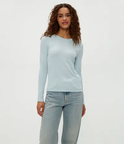 Michael Stars Paige Crewneck Ribbed Top In Fountain