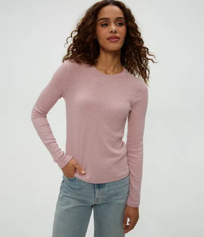 Michael Stars Paige Crewneck Ribbed Top In Sachet