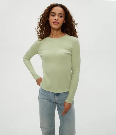 Michael Stars Paige Crewneck Ribbed Top In Seacrest