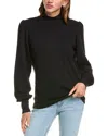 Michael Stars Paisley Puff Sleeve Sweatshirt In Black