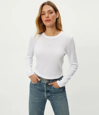 Michael Stars Palmer Cropped Tee In White