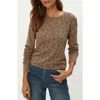 Michael Stars Palmer Floral Long Sleeve Thermal T-shirt In Brown