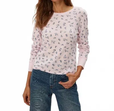 Michael Stars Palmer Floral Thermal Crew Tee In Rosewater In Pink