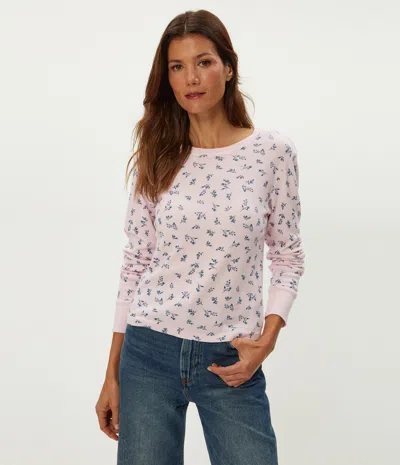 Michael Stars Palmer Printed Cropped Tee In Pink