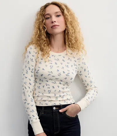 Michael Stars Palmer Printed Cropped Tee In White