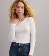 Michael Stars Palmer Thermal Cropped Tee In White