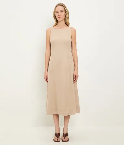 Michael Stars Palmira Linen Midi Dress In Brown