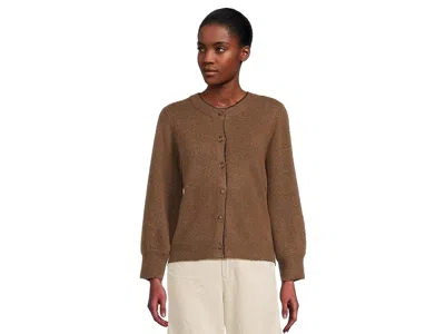Michael Stars Parson Crew Neck Cardi In Brown