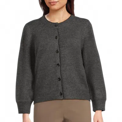 Michael Stars Parsons Crew Cardigan In Charcoal In Gray