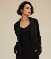 Michael Stars Paula Hammered Satin Blazer In Black