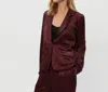 Michael Stars Paula Hammered Satin Blazer In Beetroot In Multi