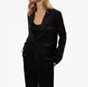 Michael Stars Paula Hammered Satin Blazer In Black In Black